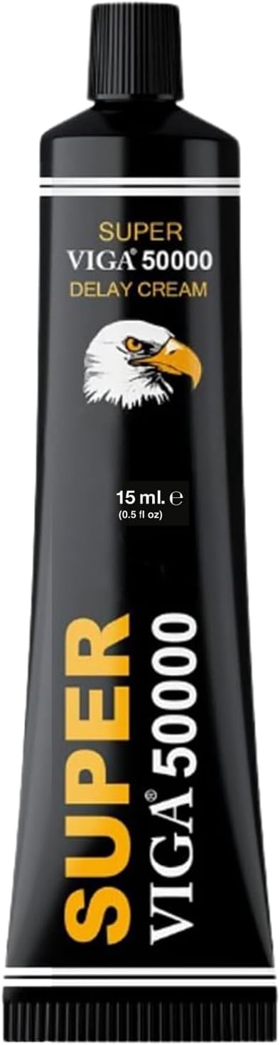 Super Viga 50000 Delay Cream for Men - Premium Desensitizing Formula - Stay Hard, Delay Ejaculation & Improve Sexual Performance - 0.50 Fl Oz (Pack of 1)